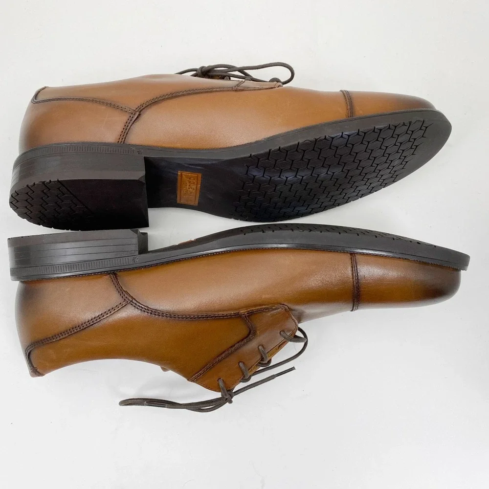 Cole Haan Bedford Grand‎ 360 Cap Toe Oxford Mens 12 M British Tan Leather NWOB